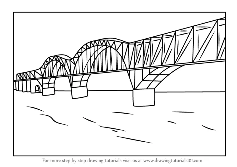 Learn How to Draw Dashengguan Yangtze River Bridge (Bridges) Step by ...