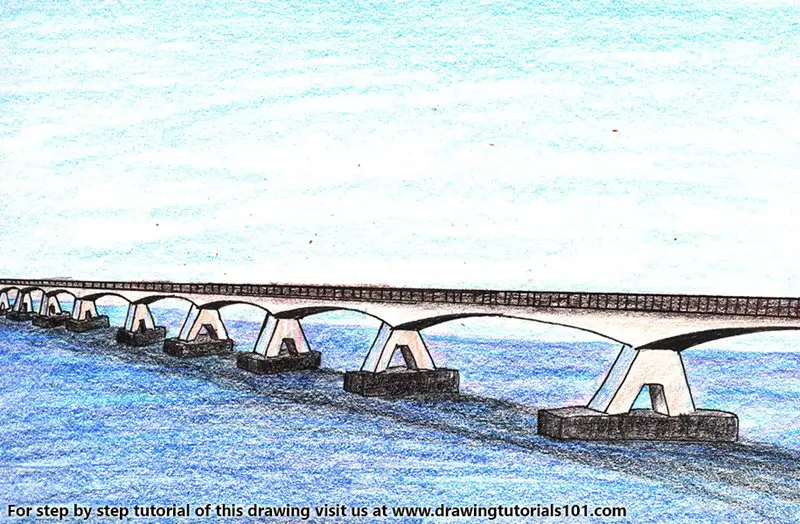 Ice Bridge Color Pencil Drawing