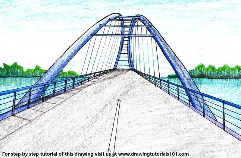 Walterdale Bridge Color Pencil Drawing