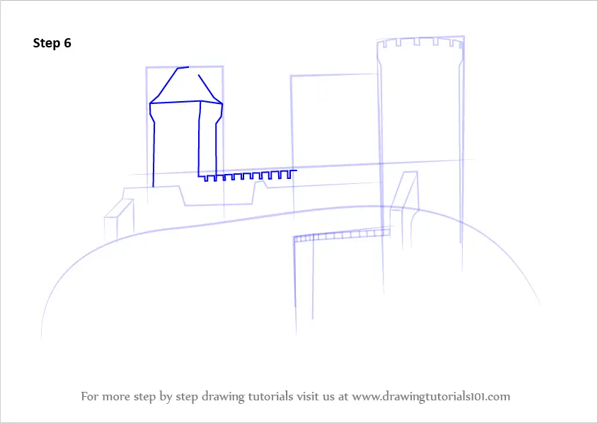 Learn How To Draw A Medieval Castle (Castles) Step By Step : Drawing ...