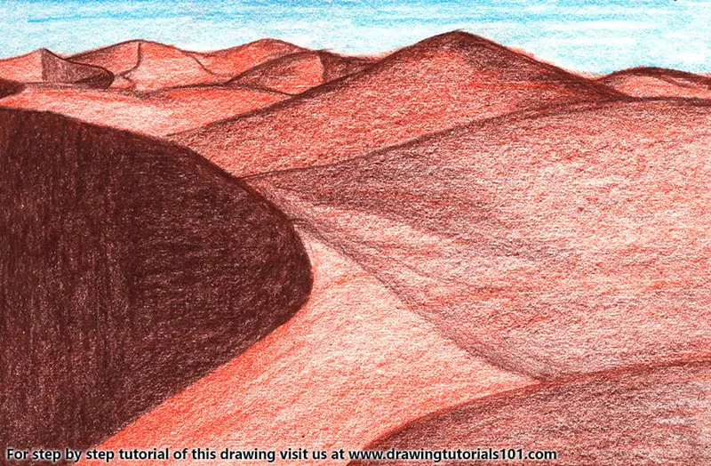 Algerian Desert Color Pencil Drawing