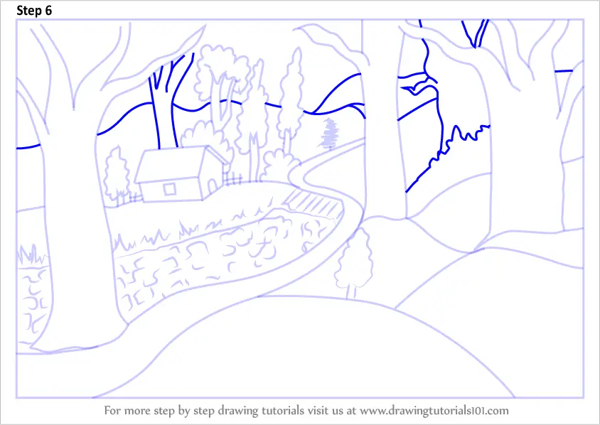 Learn How to Draw a Forest Scene (Forests) Step by Step : Drawing Tutorials