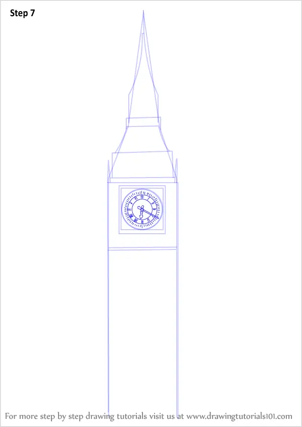 Learn How to Draw Big Ben (Other Places) Step by Step : Drawing Tutorials