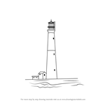 How to Draw Lighthouse at Beach