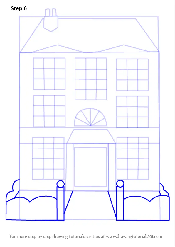 Learn How to Draw a Mansion (Other Places) Step by Step : Drawing Tutorials