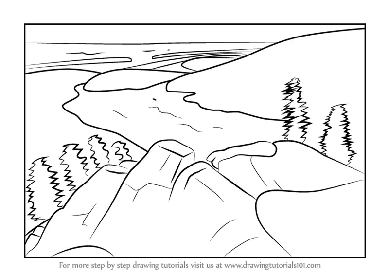 Learn How to Draw Acadia National Park (Parks) Step by Step : Drawing ...