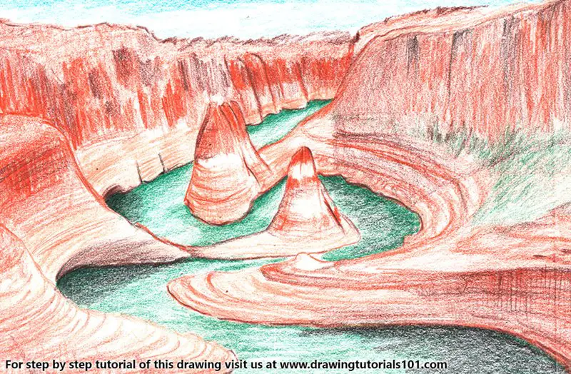 Grand Canyon National Park Color Pencil Drawing