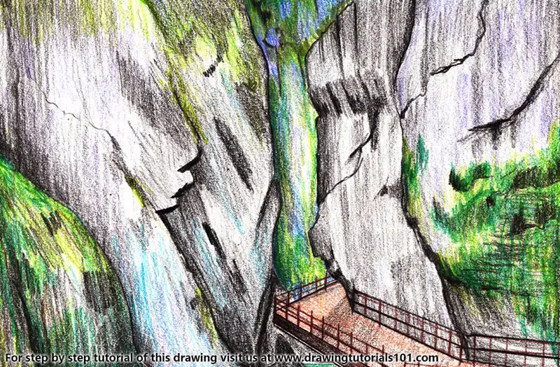 Juwangsan National Park Color Pencil Drawing