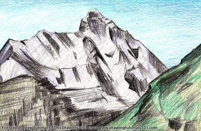 Nanda Devi National Park Color Pencil Drawing