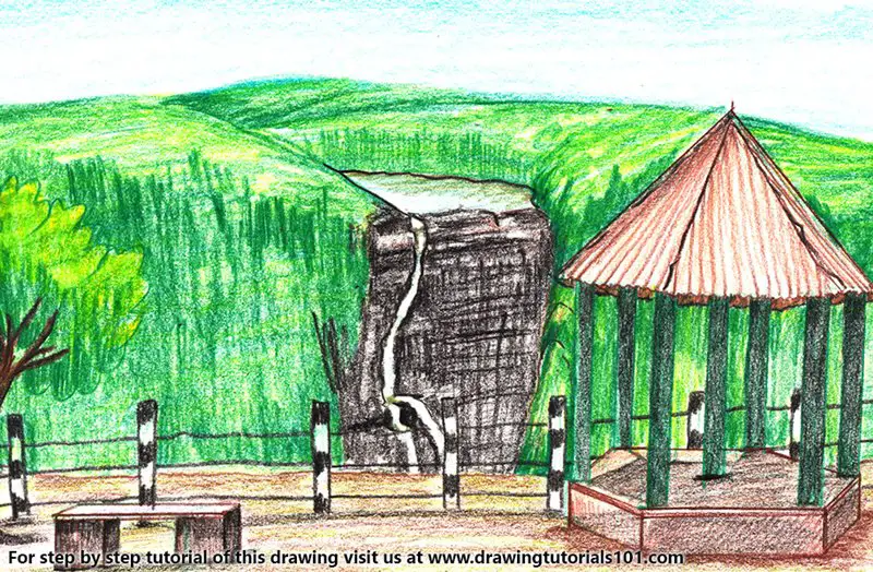 Simlipal National Park Color Pencil Drawing