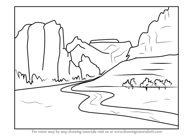 Learn How to Draw Zion National Park River (Parks) Step by Step ...