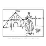 How to Draw a Clown with Circus for Kids