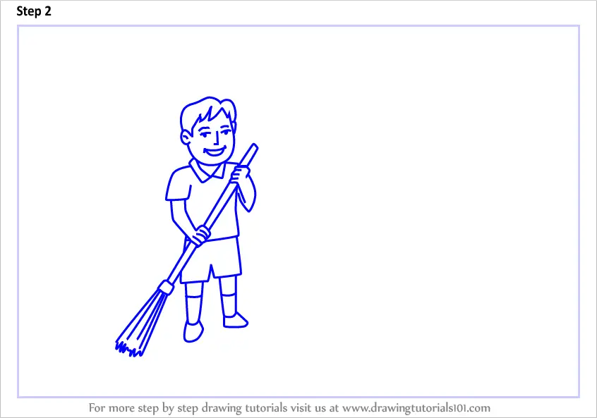 Learn How to Draw Kids Cleaning Day Scene (Scenes) Step by Step