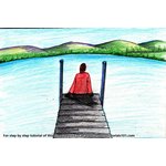 How to Draw a Person Sitting on Boat Dock
