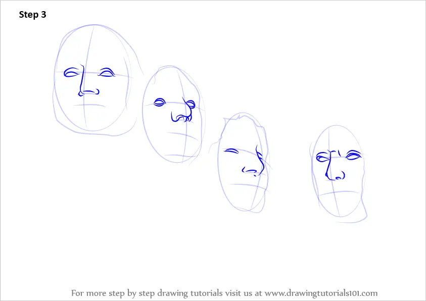 Learn How To Draw Mount Rushmore Statues Step By Step Drawing Tutorials 7333