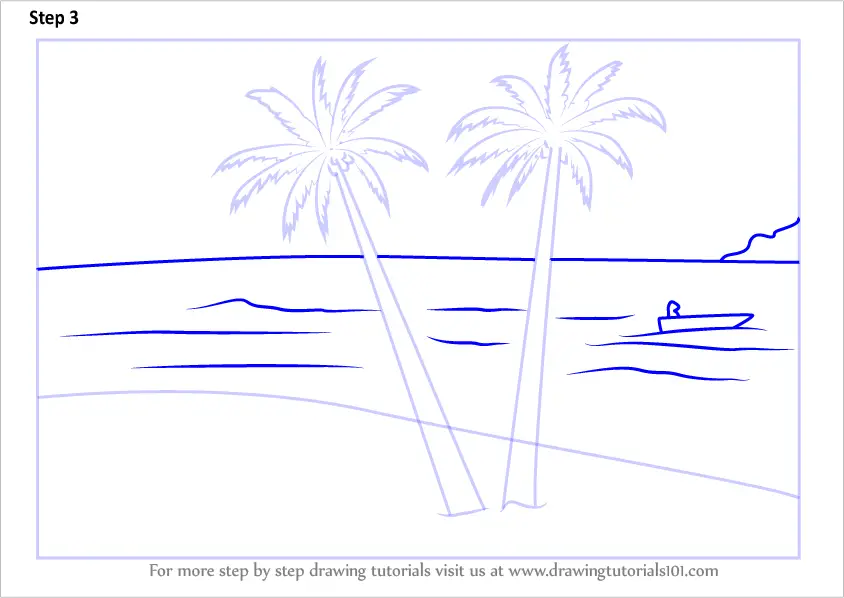 Learn How to Draw Sunset on Beach (Sunsets) Step by Step : Drawing