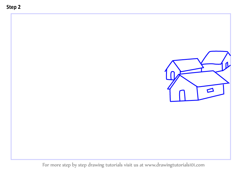 Learn How to Draw Village Scenery (Villages) Step by Step : Drawing ...