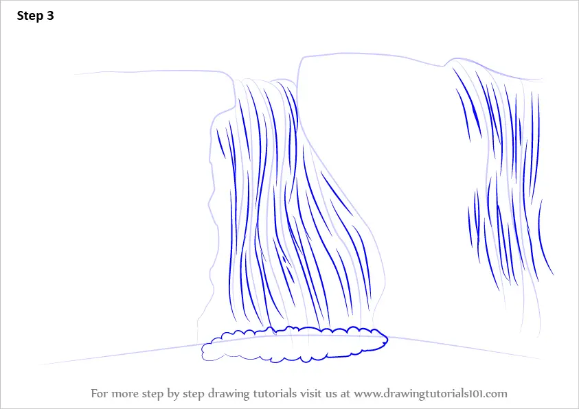 Learn How to Draw a Waterfall (Waterfalls) Step by Step Drawing Tutorials