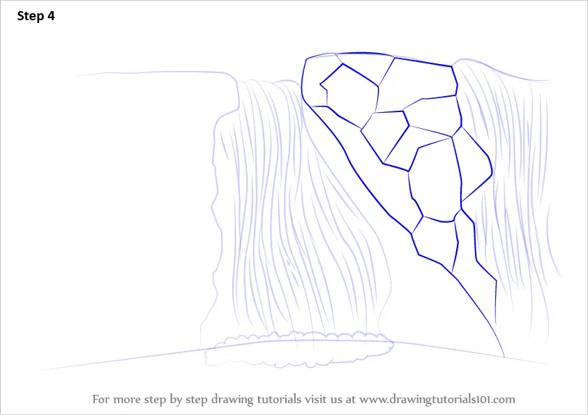 Learn How to Draw a Waterfall (Waterfalls) Step by Step : Drawing Tutorials