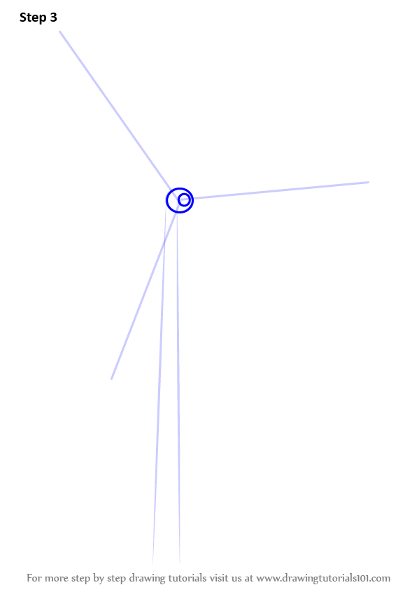 Step by Step How to Draw an Electric Windmill : DrawingTutorials101.com