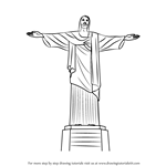 Learn How To Draw Christ The Redeemer Wonders Of The World Step By Step Drawing Tutorials