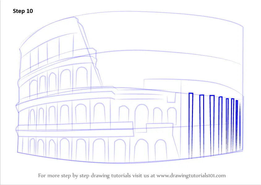 Learn How to Draw The Colosseum (Wonders of The World) Step by Step