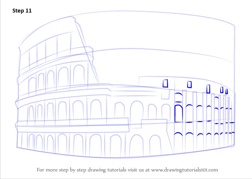 easy colosseum drawing