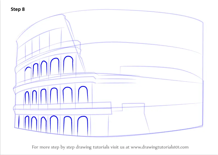 Learn How to Draw The Colosseum (Wonders of The World) Step by Step