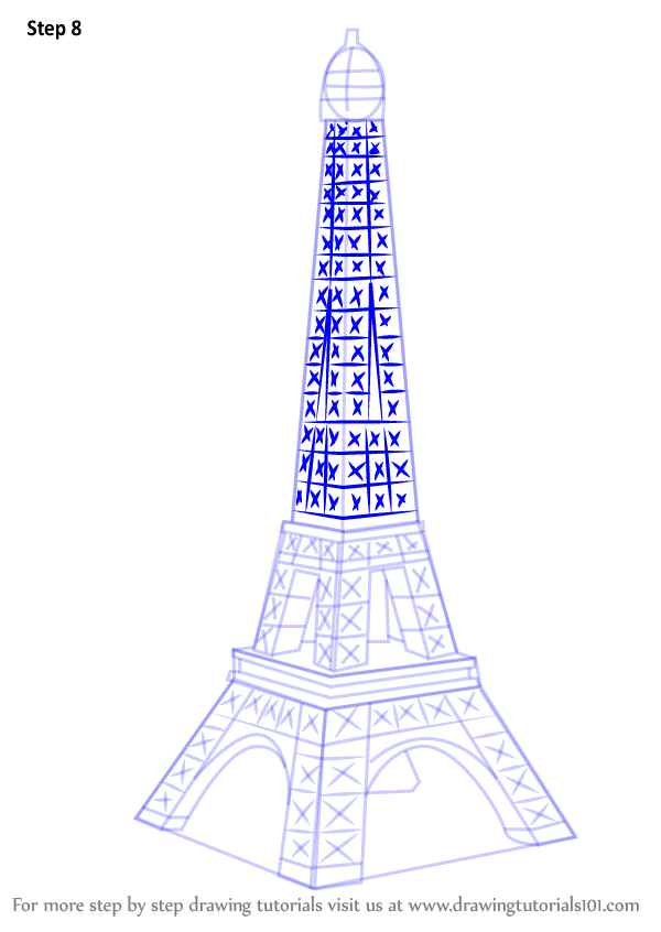 Learn How to Draw Mini Eiffel Tower Wonders of The World 