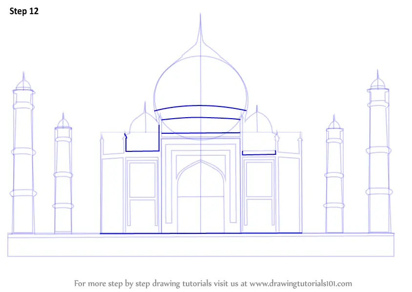 Learn How to Draw Taj Mahal (Wonders of The World) Step by Step