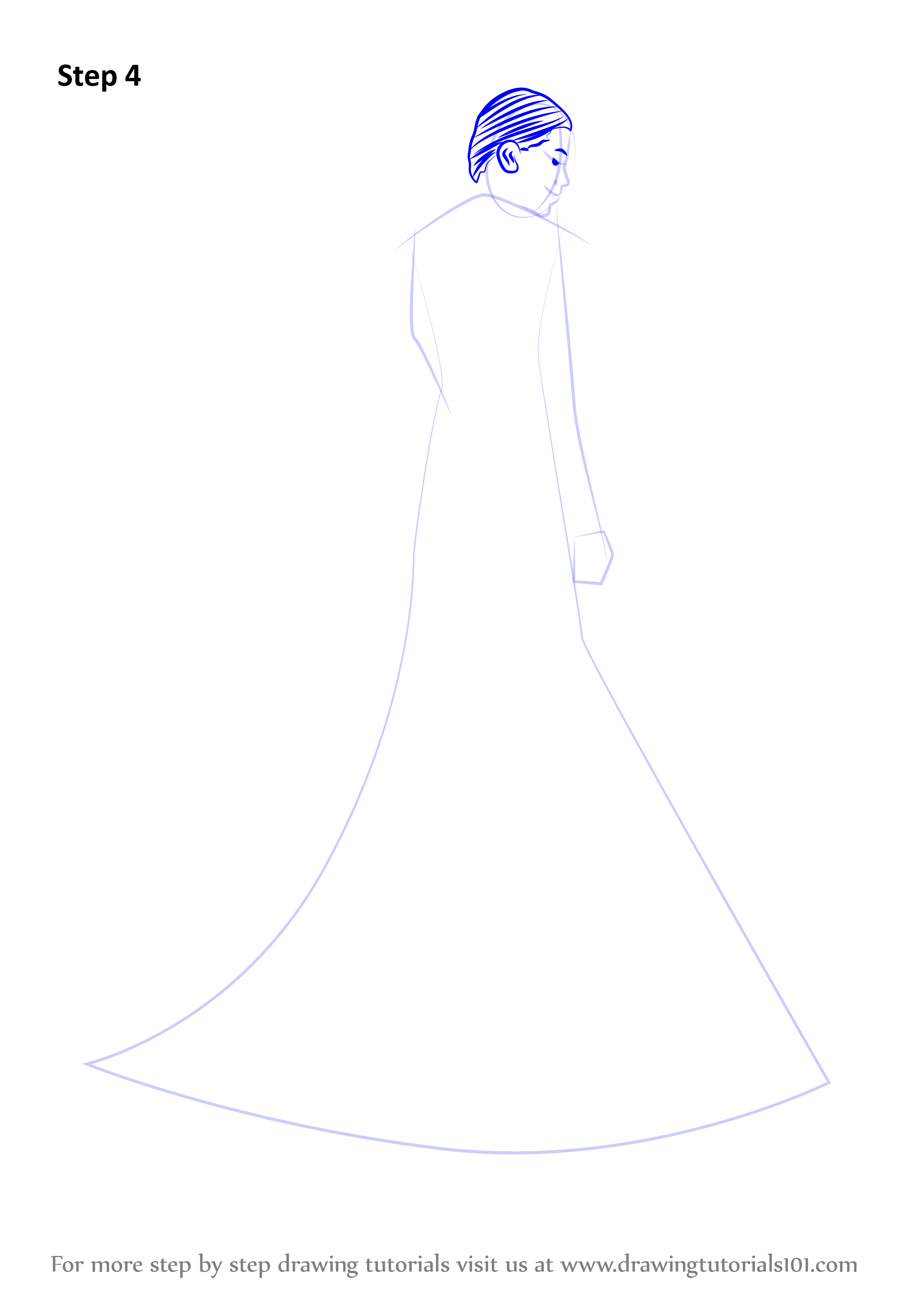 Learn How to Draw a Bridal Gown (Fashion) Step by Step : Drawing Tutorials