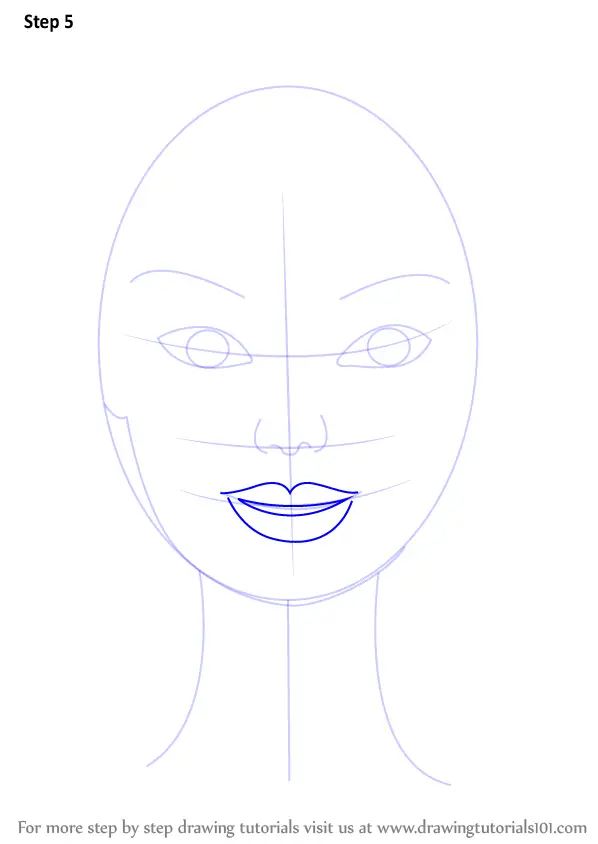 Learn How to Draw Barbie Face (Barbie) Step by Step : Drawing Tutorials