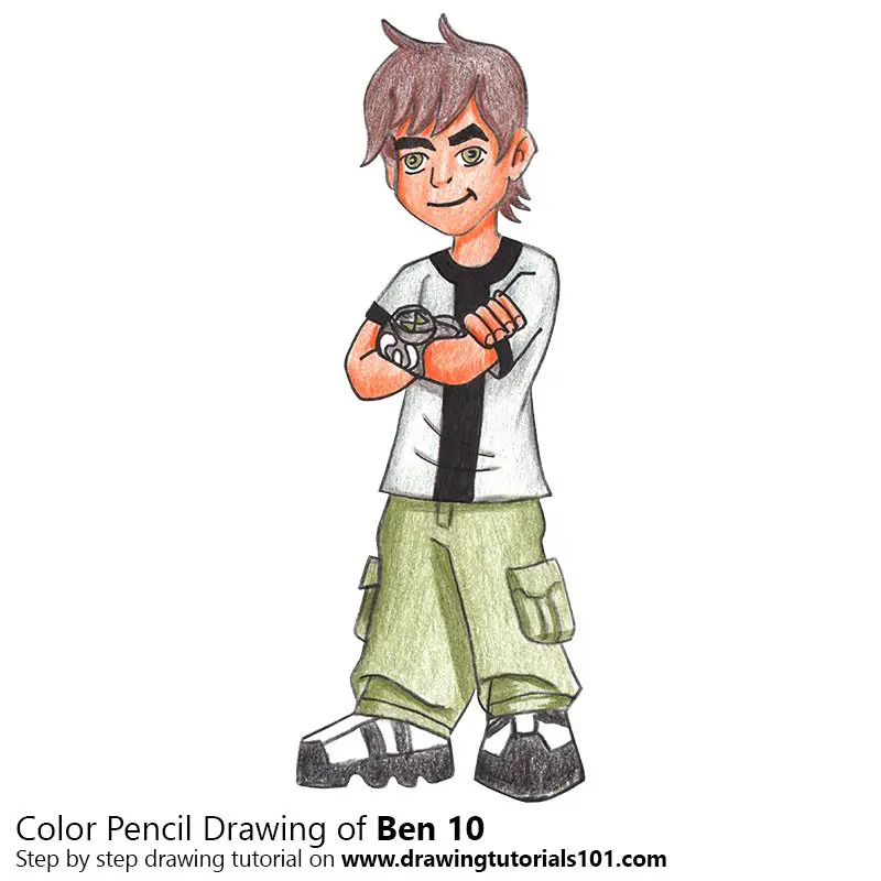 Ben 10 Color Pencil Drawing