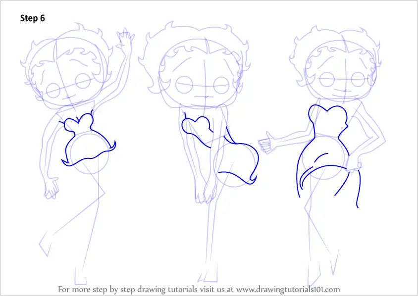 Step By Step How To Draw Betty Boop 