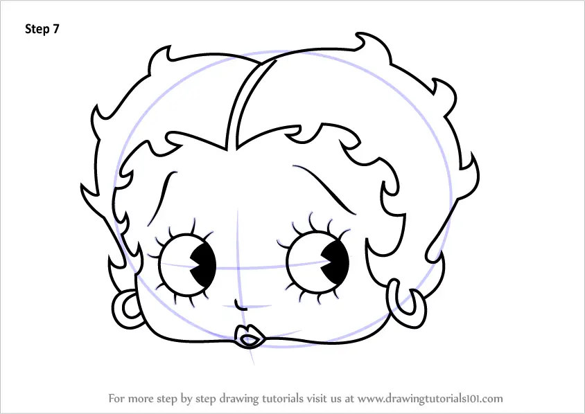 Step by Step How to Draw Betty Boop Face
