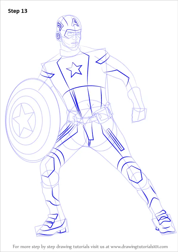 Drawing Captain America 76642 Superheroes  Printable coloring pages