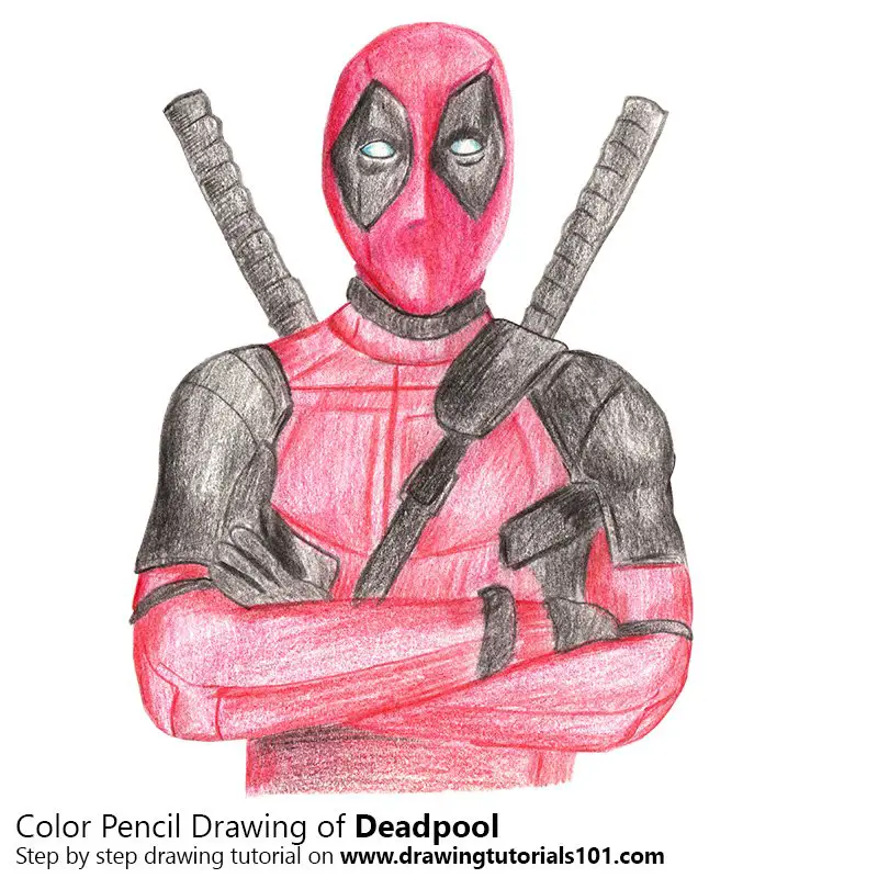 Deadpool Color Pencil Drawing