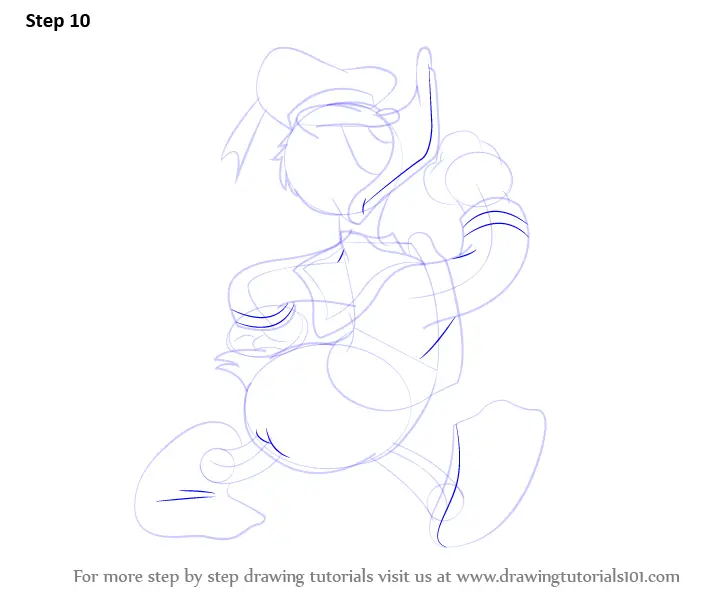 Learn How to Draw a Donald Duck (Donald Duck) Step by Step : Drawing