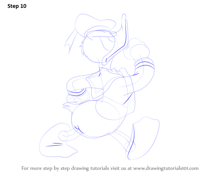 Learn How to Draw a Donald Duck (Donald Duck) Step by Step : Drawing