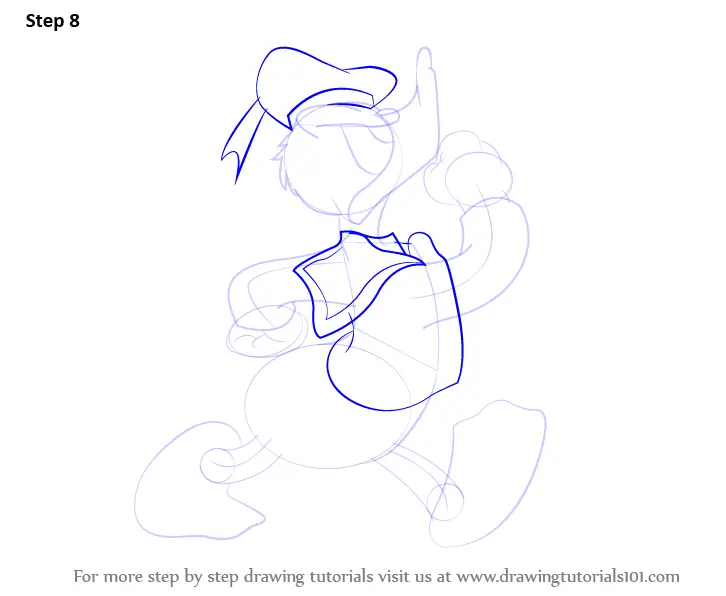 Learn How To Draw A Donald Duck Donald Duck Step By Step Drawing