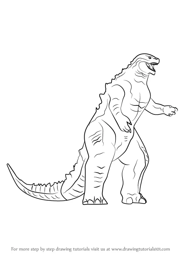 Step by Step How to Draw a Godzilla