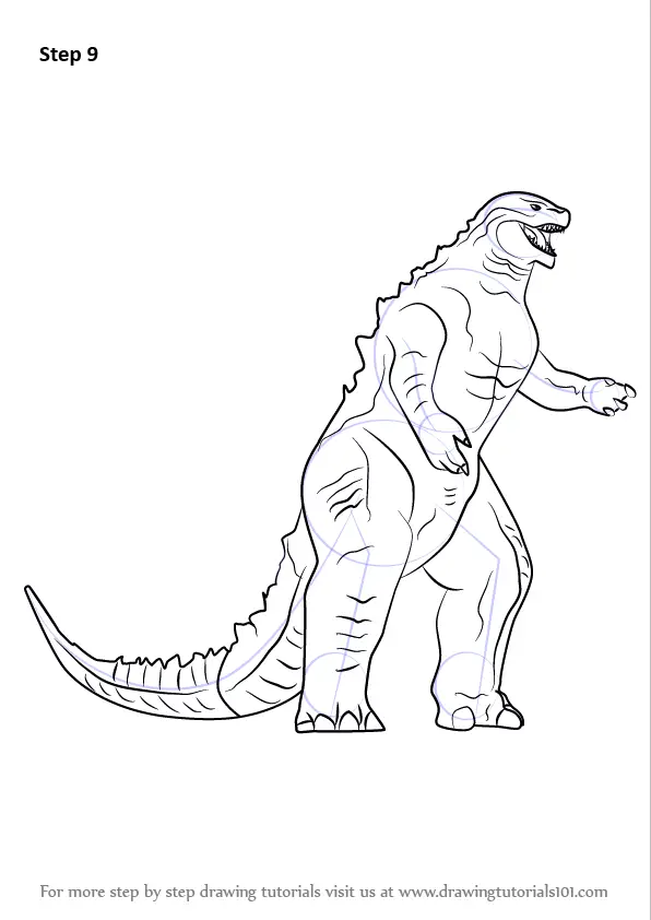 Step by Step How to Draw a Godzilla