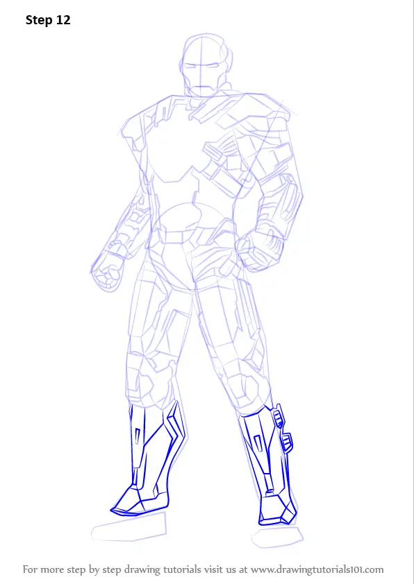 Learn How to Draw Iron Man Full Body Iron Man Step by 