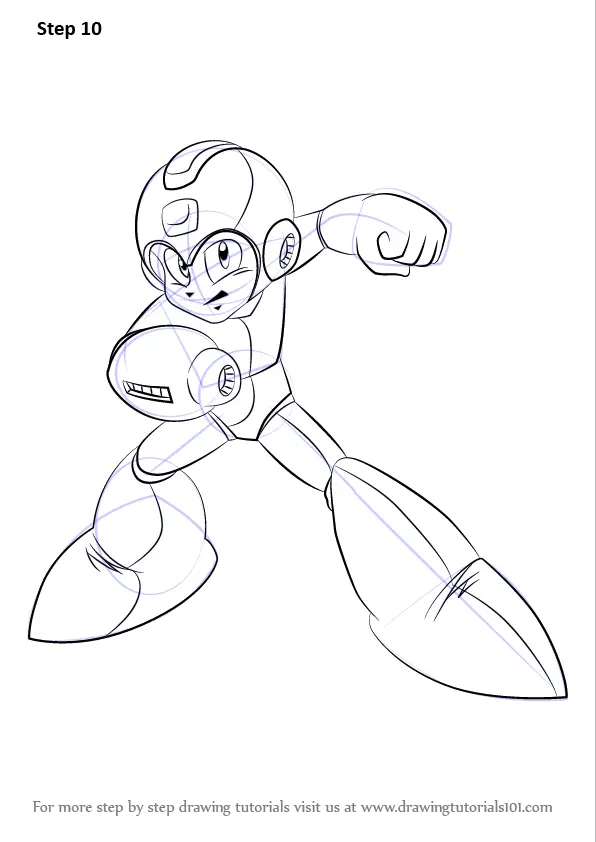 Learn How to Draw Mega Man (Mega Man) Step by Step : Drawing Tutorials