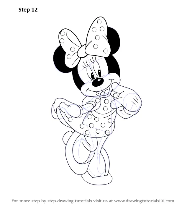 Step By Step How To Draw Minnie Mouse