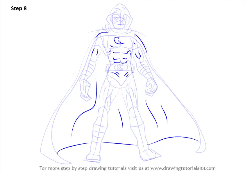 Learn How to Draw Moon Knight (Moon Knight) Step by Step : Drawing