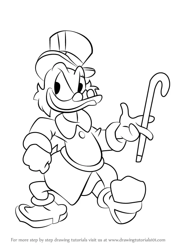 Learn How to Draw Scrooge McDuck (Scrooge McDuck) Step by Step