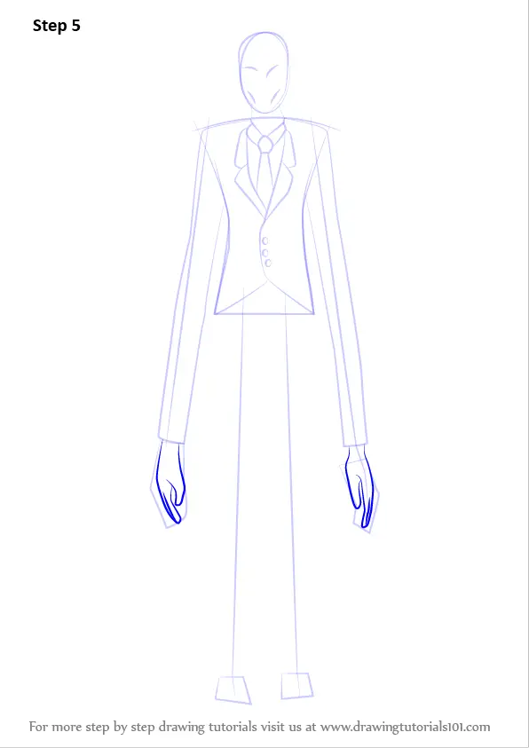 Learn How to Draw Slender Man (Slender Man) Step by Step Drawing