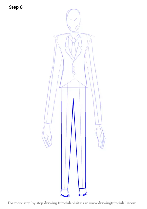 Learn How to Draw Slender Man (Slender Man) Step by Step : Drawing