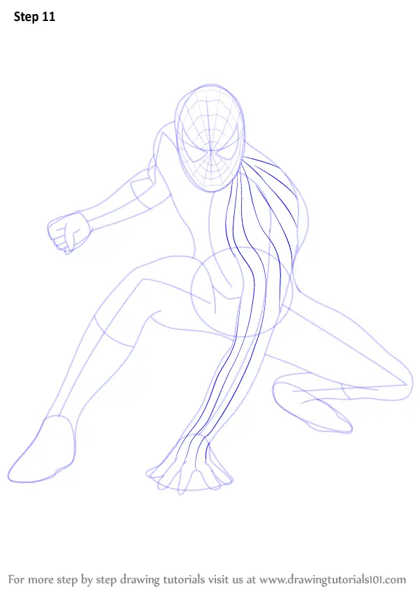 Learn How to Draw Spiderman (Spiderman) Step by Step : Drawing Tutorials